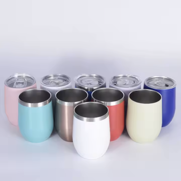OEM/ODM 12oz Egg Shape Double Wall Stainless Steel Vacuum cup Thermal Travel Coffee Wine Mug Insulated wine Tumbler - Image 3