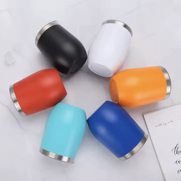 OEM/ODM 12oz Egg Shape Double Wall Stainless Steel Vacuum cup Thermal Travel Coffee Wine Mug Insulated wine Tumbler - Image 4