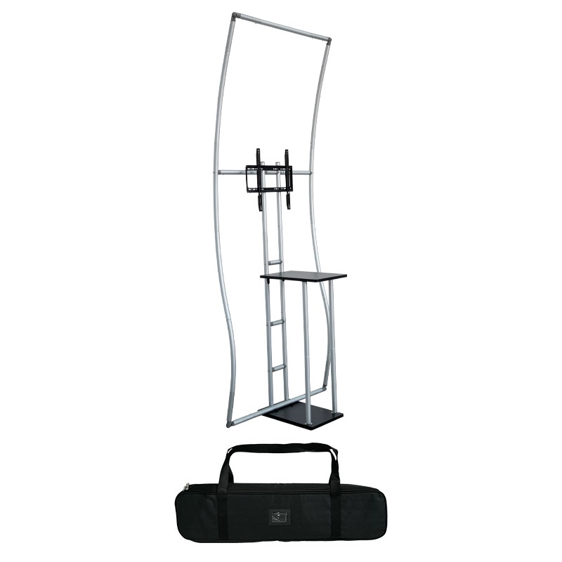 S Shaped Banner Stand With Display Shelves - Image 3