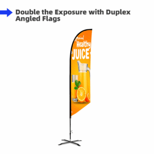 Duplex Printing Angled Flag with Uni-Fit Pole